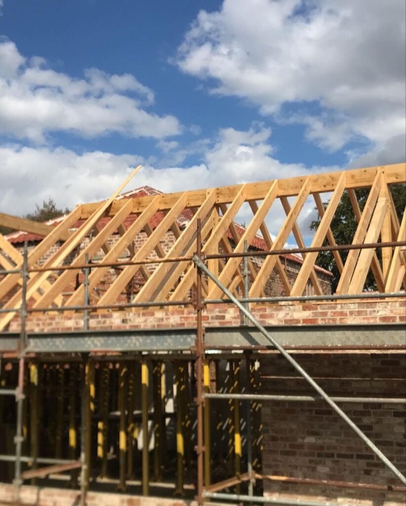 Trussed rafter roof installed on a new build in Lincolnshire